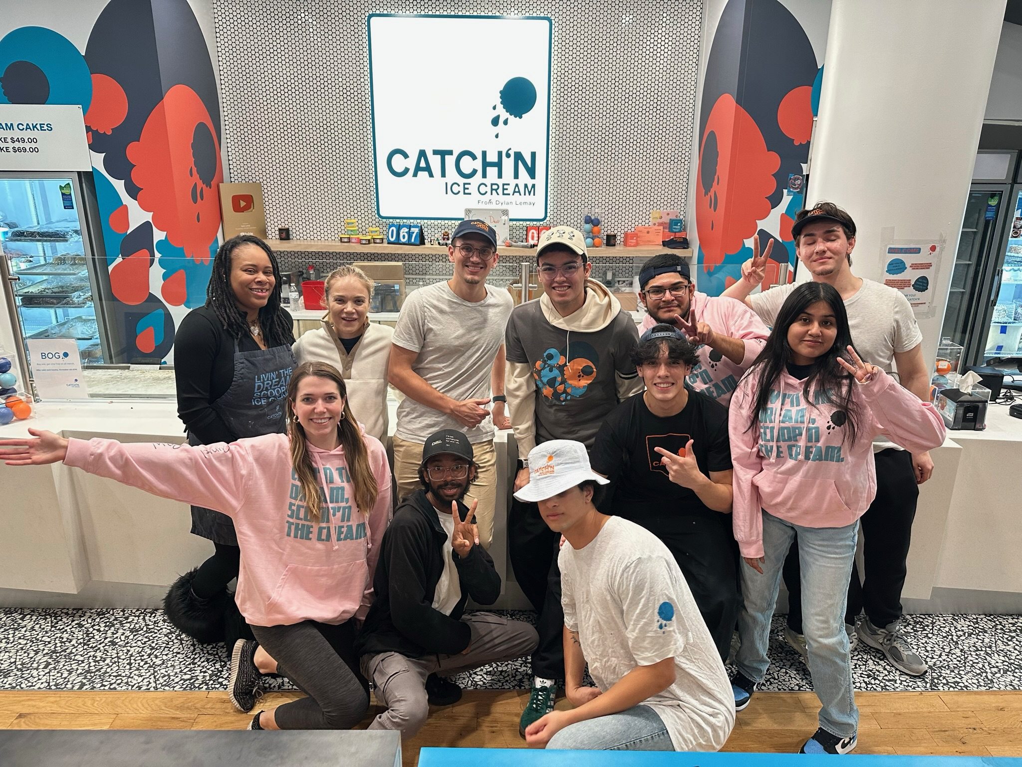 Erika with the Catch’N Ice Cream team in the shop